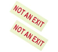 PAMINGONO 2pcs Glow-in-the-dark Not An Exit Safety Signs Red Pvc Self-adhesive Wall Stickers High Visibility for Building Emergency Preparedness 10x3.5 Inches