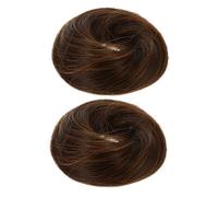 PAMINGONO 2Pcs Hair Bun Holders Light Brown Updo Hair Extension Rings Flexible Donut Scrunchies for Women Ladies Secure Messy Chignon Hairpieces for Daily Wear Fitness and Special Occasions