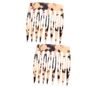 PAMINGONO 2pcs Hair Side Comb for Women Vintage Acetate Insert Design Lightweight and Minimalist for Thick Hair Styling Tortoise
