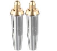 PAMINGONO 2pcs Heavy Duty Torch Tips with Copper and Brass Split Design for Precision Cutting and Welding Accessories, Silver Chromium Plated Nozzle Suitable for Natural Gas Torch Use