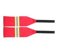 PAMINGONO 2pcs Kayak Reflective Safety Flags with Red Horizontal Stripes, Canoe Warning and Boat Towing Flags for Kayak Accessories and Trailer Safety in Water Sports
