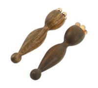 PAMINGONO 2pcs Massage Roller Stick Eye Treatment Tool Wooden Lotus Horn Artistic Facial Massage Tools Diminishes Dark Circles for Travel and Office Use Beautiful Craftsmanship