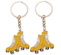 PAMINGONO 2pcs Metal Roller Skates Keychain Set with Adorable Ice Skate Shoe Model Pendants for Girls Couples Backpack Decor Sports Souvenirs