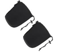 PAMINGONO 2PCS Neoprene Lens Pouch Protective Case with Hooks Soft Elastic Camera Lens Bag for DSLR Shockproof Water-Resistant Dustproof Convenient Belt Wear