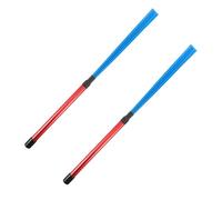 PAMINGONO 2pcs Nylon Jazz Drum Brushes Aluminum Alloy Handles, Red Handle Blue Nylon Tip Drumsticks for Cajon and Snare, Percussion Equipment Drum Brush Sticks for Jazz and Cajon Playing