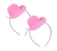 PAMINGONO 2pcs Pink Mini Cowboy Hat Headband Western Dance Costume Accessories Birthday Party Headwear for Women