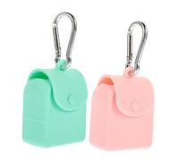 PAMINGONO 2pcs Portable Mini Plush Coin Pouch Money Pouches Keychain Storage Packet Coin Simple Style