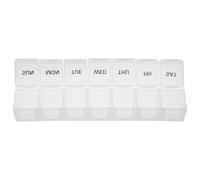 PAMINGONO 2pcs Portable Weekly Pill Boxes White Plastic Organizer for Daily Medicine Storage Travel Container with Separate Compartments