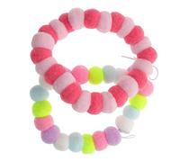 PAMINGONO 2pcs Puppy Collar Set with Plush Ball and Elastic Rope Lightweight Design and Easy to Clean Stylish and Fashionable Necklace Suitable for Party Or Competition Random Random Color