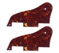 PAMINGONO 2pcs Red Tortoise Shell Acoustic Guitar Pickguard Set Self-adhesive Scratch Protector Plates for Folk and Classic Guitars Sturdy Plastic