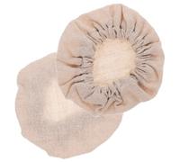 PAMINGONO 2Pcs Reusable Cloth Jar Covers for Canning Lids, Washable Breathable Fabric with Beige Colour, Keeps Food Fresh, Suitable for Kitchen Storage Organisation and Fermentation Jars