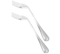 PAMINGONO 2pcs Right-handed Practical Curved Stainless Steel Feeding Forks for Patients and Elderly, Angled Utensils for Self-feeding Assistance, Disability Eating Aid Cutlery for Bedridden