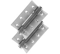 PAMINGONO 2pcs Self-Closing Spring Loaded Door Hinges with Hydraulic Buffer Door Closer Hinge Aluminum Alloy 4x3x3 Silver for Exterior