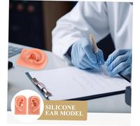 PAMINGONO 2pcs Silicone Ear Piercing Models Realistic Human Ear Practice for Training Soft Lightweight for Piercing Teaching Deep Skin Tone Left Right Simulation