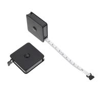 PAMINGONO 2pcs Small Portable Tape Measures with Scale and Easy to Carry Design, Black Plastic Square Shaped Tape Measure for Body and Sewing Measurements