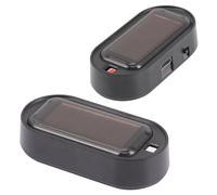 PAMINGONO 2Pcs Solar Powered Car Anti-Theft Warning Lamp Set with Red and Blue Flashing Lights, Black Shell Exterior, Practical Security Alarm Lights for Vehicle Protection