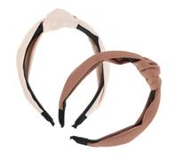 PAMINGONO 2pcs Solid Knotted High Crown Headband Wide Satin Tie Headband Elegant Knotted Hair Bands for Women's Yoga Running Sports Birthday Parties Holidays