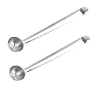 PAMINGONO 2pcs Stainless Steel Olive Spoon Slotted Spoon Cherry Jar Serving Kitchen Gadget Drain Hole for Pickle Jar
