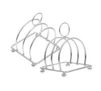 PAMINGONO 2pcs Stainless Steel Toast Rack Slice Bread Rack Countertop Organizer for Kitchen Bakers with Stable Structure Multiuse Holder for Bread Books Tools