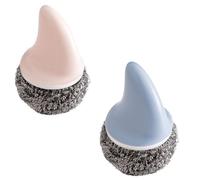 PAMINGONO 2pcs Stainless Steel Wire Kitchen Pot Cleaning Brushes with Comfortable Handles for Quick Kitchen and Pan Cleaning, Multi-functional Scrubbers Washing up Tool