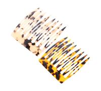 PAMINGONO 2pcs Stylish Hair Side Combs for Women Minimalist French Hair Accessories for Easy Styling Lightweight Occasion Light Dark Tortoise Shell