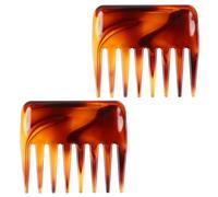 PAMINGONO 2pcs Vintage Wide Tooth Hair Combs for Personal Home Use and Professional Hair Salon, Brown Styling Tools Made of Sturdy PC and Ps Material, Designed to Stress and Massage The