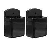 PAMINGONO 2pcs Wall Mounted Remote Controller Holder Punch Free Phone Storage Rack 3.93x2.59x1.57in Abs Easy to Attach Free of Punching Design for Walls and Bedside Tables