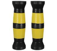 PAMINGONO 2pcs Weight Lifting Grips for Dumbbells with Thick Non-slip Pvc Handle Covers, Black Yellow Barbell Pads for Home Gym Strength Training Equipment