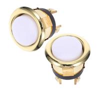 PAMINGONO 2pcs Wired Doorbell Push Button with LED Light, Round Alloy Metal Door Bell Button for Home and Office, Weather Resistant with Robust Construction, Elegant Retro Design, 16mm