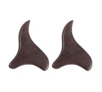 PAMINGONO 2pcs Wooden Gua Sha Massage Tool Set, Traditional Chicken Wing Wood Three-Prong Scraping Board for Face and Neck Acupuncture Point Massager, Natural Wood Body Scraping Therapy