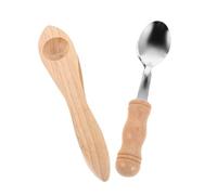 PAMINGONO 2pcs Wooden Musical Spoons with Wooden Handle Traditional Folk Percussion Instruments for Music Education Portable Rhythm Spoons for Party Festival and Group Play