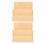 PAMINGONO 2pcs Wooden Nail Tool Storage Box Manicure Organizer for Nail Drill Bit Display Holder Portable Salon Use