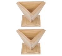 PAMINGONO 2Pcs Wooden Zongzi Molds Small Triangular Rice Food Mold with Base for Traditional Rice Dumpling Making, Kitchen Cooking Tool for Home and Restaurant Use Random Style