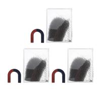 PAMINGONO 3 Sets Iron Filings Box Magnetic Field Demonstration Kit with Horseshoe Magnets for Science Teaching Physics Electromagnetism Classroom Experiments