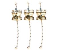 PAMINGONO 3 Sets Kerosene Lamp Burner with Built Wick Adjuster Metal Oil Lamp Wick Holder Easy to Install Replacement Parts for Stable Flame Control