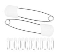 PAMINGONO 30 Pcs Large Safety Pins for Diapers, Multi-use Cloth Diaper Pins Made of Zinc Alloy and Reusable Pp, Easy to Use Necessities Fastener for Wipes and Diapering Needs