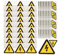 PAMINGONO 30pcs High Voltage Warning Stickers Electric Shocks Sign Adhesive Safety Decals Yellow Triangle Labels for Electrical Equipment Hazard Caution in Industrial and Construction Sites