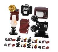 PAMINGONO 30pcs Retro Miniature Gramophone Camera Projector Dollhouse Accessories Vintage Furniture for Artistic Home Decor Micro Landscape Diorama Scene