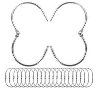PAMINGONO 30pcs Sturdy Iron Shower Curtain Metal Rings Hooks with Snap Closure, Easy to Use Oval Shower Curtain Hooks for Bathroom Decoration, Unique Design with Delicate Appearance