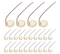 PAMINGONO 35Pcs 27Mm Piezo Disc Elements with Wire Leads, Passive Electronic Piezo Buzzer Sensors for Drum Trigger and Guitar Acoustic Pickup in Electronic Drum Accessories