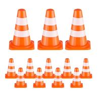 PAMINGONO 35pcs Traffic Cone Set Mini Orange Plastic Road Safety Cones for Educational Traffic Sign Simulation and Cognitive Play Suitable for Learning and Role Play