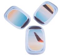 PAMINGONO 3pcs Airplane Window Decal Wall Stickers Realistic Effect PVC Material Removable Decorative Wall Decals for Living Room and Classrooms Window Decor