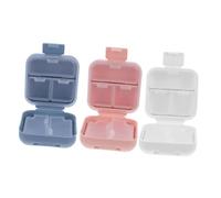 PAMINGONO 3pcs Airtight Pill Organizer Travel Medicine Container Portable Weekly Vitamin Case with Compartments Small Pill Dispenser for Pocket Purse