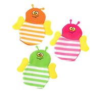 PAMINGONO 3pcs Bath Mitten Boy Girl Bath Mitten Cute Pattern Gloves Boys and Girls Tools Supplies for Washcloths Cartoon Animals Wash Mitts