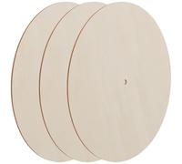 PAMINGONO 3pcs Blank Wooden Clock Dial 30cm Round DIY Unfinished Wood Clock Face for Time Learning Craft Accessories