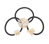 PAMINGONO 3Pcs Crystal Rhinestone Flower Hair Tie Set, Elastic Ponytail Holder with Hollow Butterfly Metal and Daisy Design, Decorative Elastic Hair Bands for Women’S Party and Daily Use