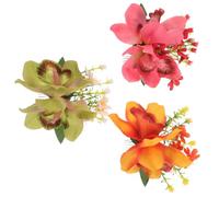 PAMINGONO 3pcs Hawaiian Hair Comb Boho Barrette Tropical Artificial Flowers Hair Pin Wedding Seaside Beach Holiday Women Girl Lady