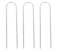 PAMINGONO 3pcs Heavy Duty U Shaped Ground Stake for Tents and Gutter Extensions, 6mm Thick Metal Anchor with Rust Resistance and Reliable Anchoring, for Gardens and Yards