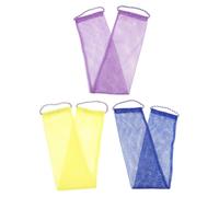 PAMINGONO 3Pcs Long Back Scrubber Exfoliating Body Washers for Shower African Mesh Nets for Gentle Skin Cleansing Back Massage Deep Dirt Removal Suitable for All Ages