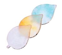 PAMINGONO 3Pcs Nail Art Mixing Plates Leaf Shape Resin Agate Nail Polish Pallet DIY Holder Board for Manicure Practice